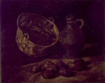 Still Life with Copper Kettle, Jar and Potatoes